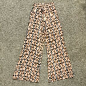 Boho Chic Orange and Black Patterned Pants